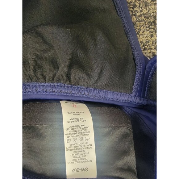 Two-Piece Halter Tankini Set In Blue Nylon & Spandex Blend - Picture 6 of 8